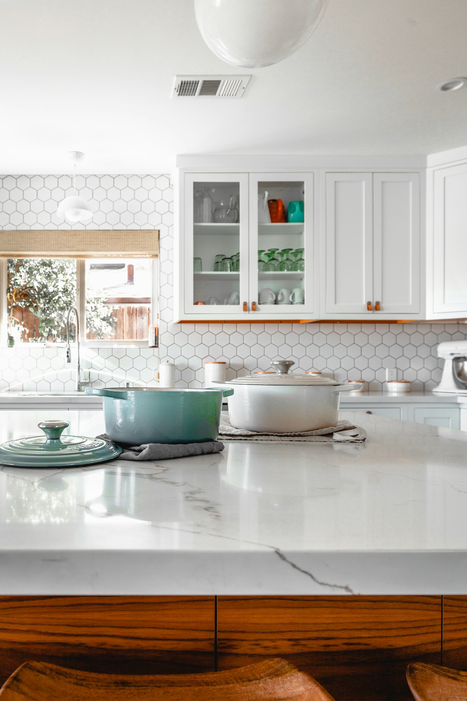 Bright kitchen with clean painted cabinetry